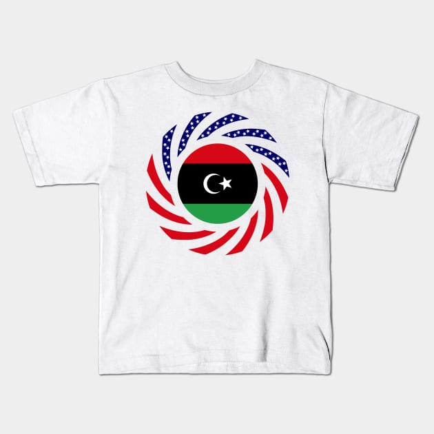 Libyan American Multinational Patriot Flag Series Kids T-Shirt by Village Values